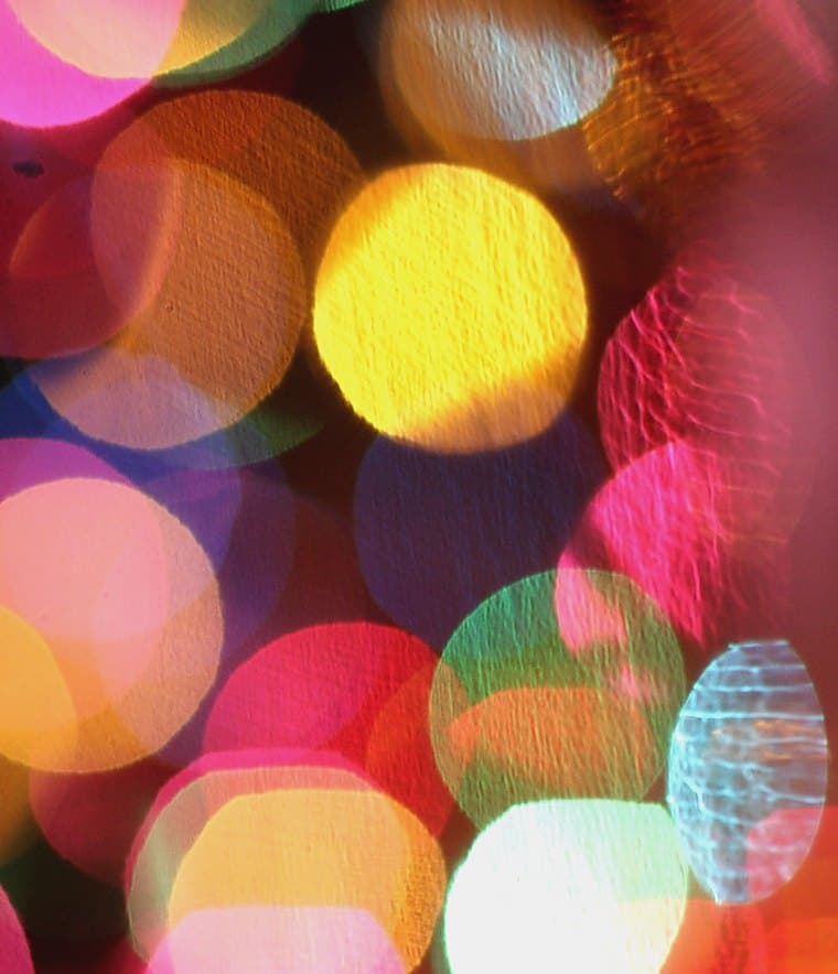 Soft party lights from across the room